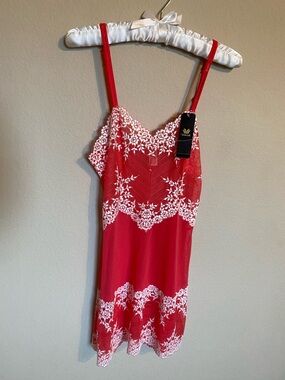 Wacoal Soft Red Negligee with White Accents